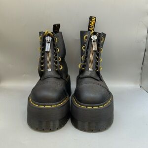 Dr. Martens Black and Yellow Platform Combat Boots Sinclair max